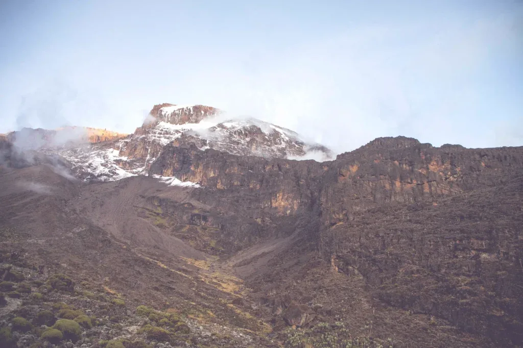 Clouds around Kilimanjaro’s rocky summit